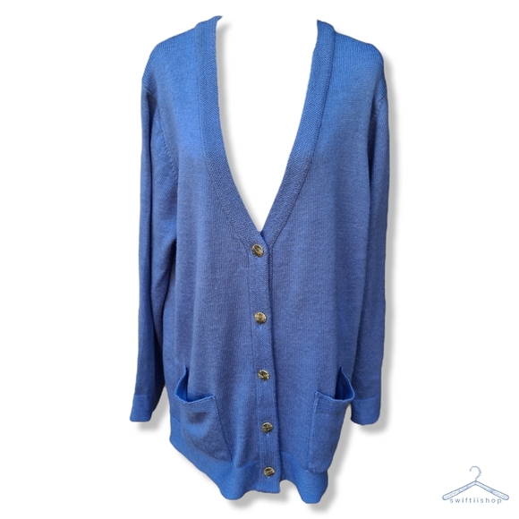 Acrylic Wool Thermo Blue Warm Cardigan 